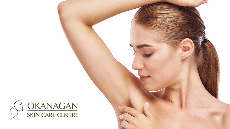 Woman having laser hair removal session - Okanagan Skin Care Centre